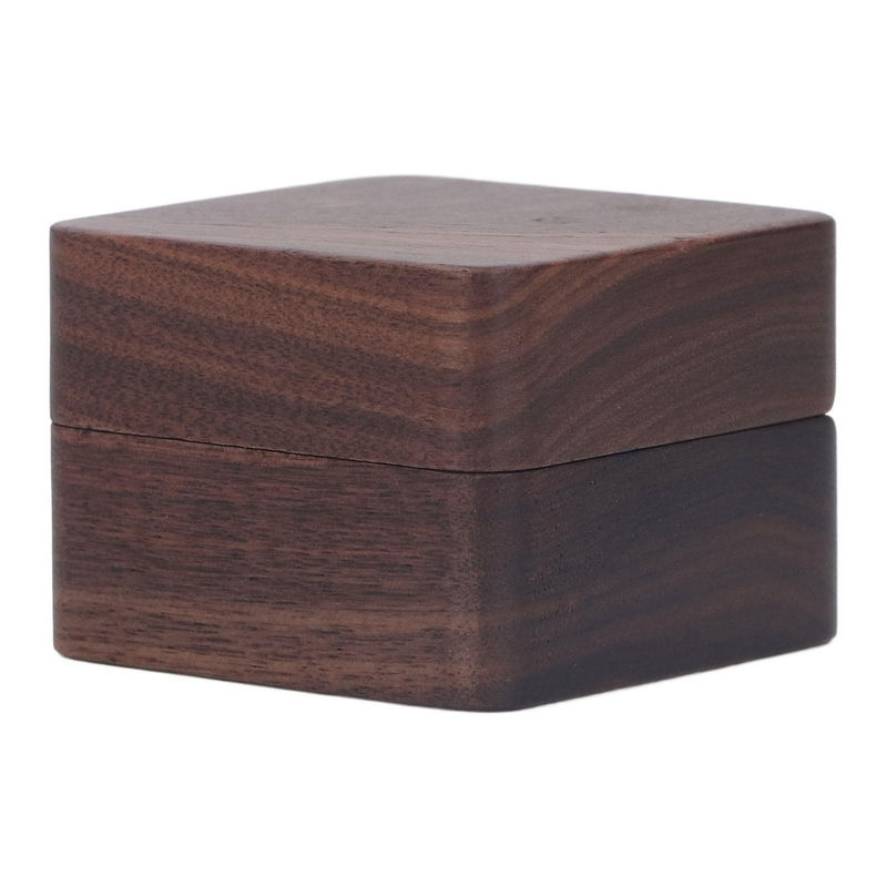 Igeteck Ringschatulle aus Holz im Retro-Stil mit Magnetknopf, schwarze Walnuss - Bild 4