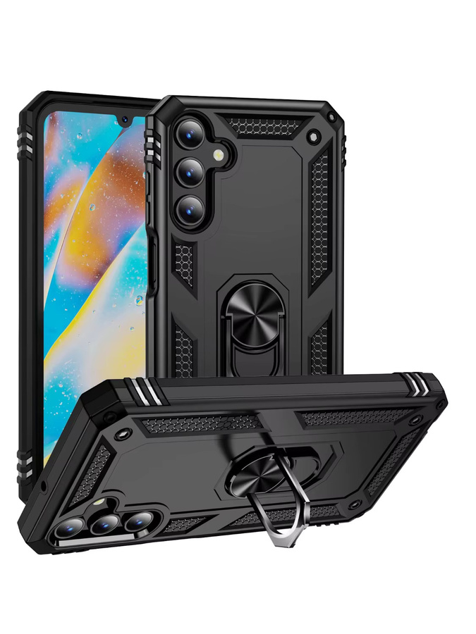 Stoßfeste Silikon Schutzhülle mit Ringfunktion für Samsung Galaxy A15 A35 A55 A05S A14 A13 A24 A34 A54 in Schwarz oder Grün - Bild 7