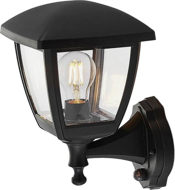 Lindby Wandleuchte Acelya Außen Schwarz mit Bewegungsmelder, 1-flammig E27, IP44, B/H/T: 23,0 x 31,1 x 19,0 cm - Bild 1