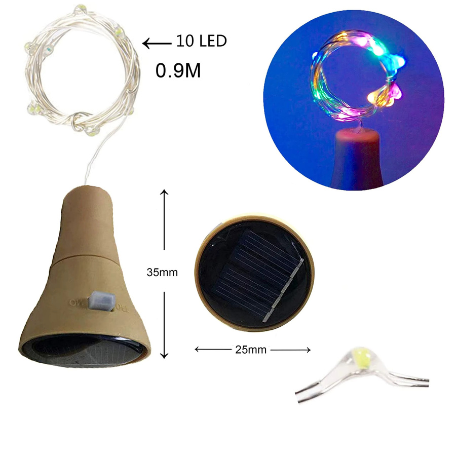 Wasserdichte LED Solar Flaschenstopper Lichterkette in Transparent für Garten, Hochzeit und Party - Bild 3