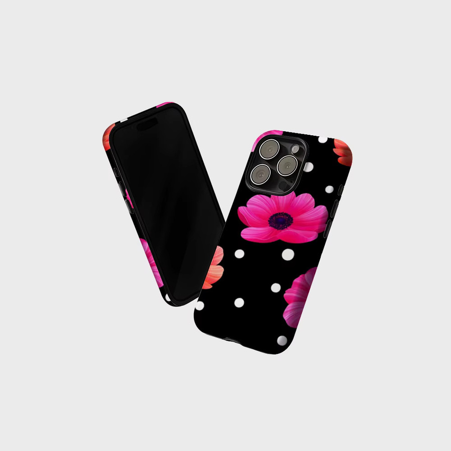 CaseLumi Matte Bumper Schutzhülle mit MagSafe Kompatibilität und Polka Petals Design für iPhone 17 16 15 14 13 Pro Max in Multicolour - Bild 2