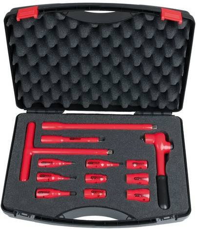 KS Tools 3/8 Zoll Isolierter Steckschlüssel-Satz, 13-teilig, Rot - Bild 1