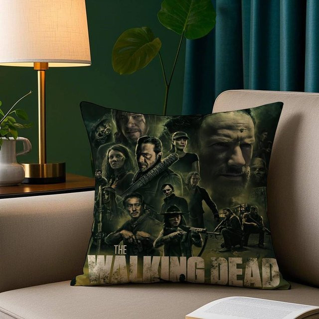 GUOYU HOMEDECOR The Walking Dead Kissenbezug aus Plüsch in Schwarz, quadratisch, B/B: 45,72 x 45,72 cm - Bild 1