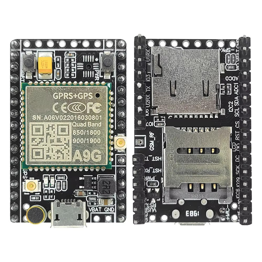 Pudding A9G Development Board Modul mit GPS BDS Dual-Mode Positionierung, GPRS GSM und ADC SPI Schnittstelle, Schwarz - Bild 3