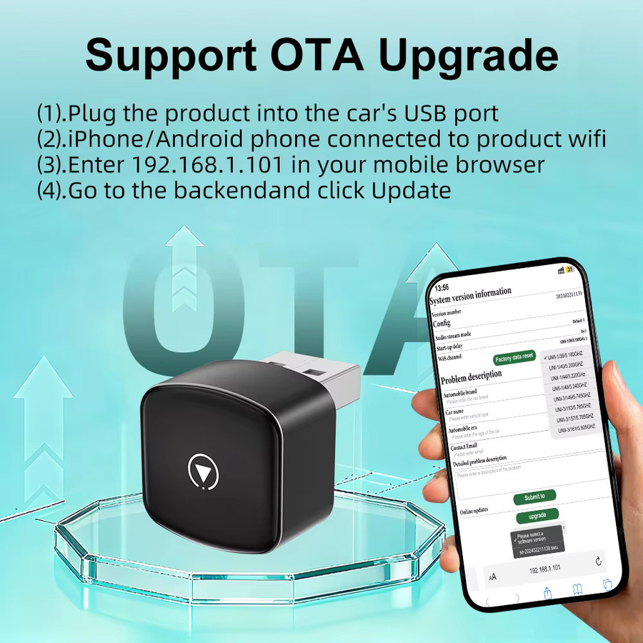FLIXIVI CarPlay und Android Auto Adapter 2in1 Schwarz: Kabellose Konvertierung von kabelgebundenem CarPlay/Android Auto via 5GHz WiFi5, Plug-and-Play für OEM-Fahrzeuge - Bild 5