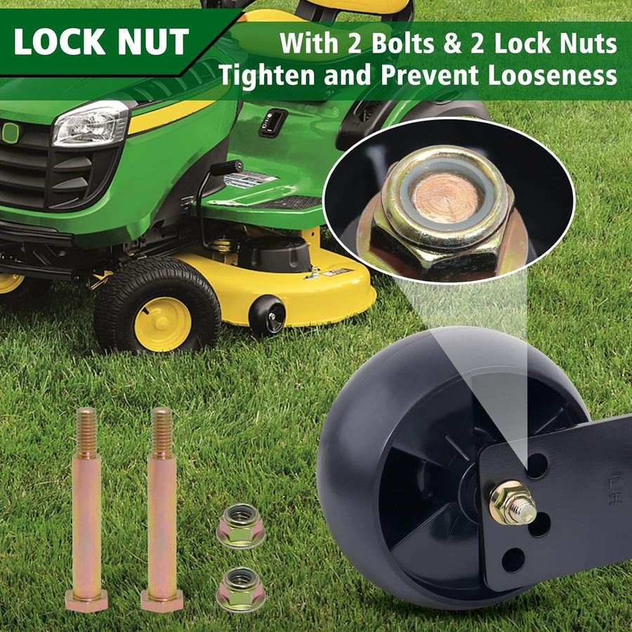 SHTAZKIA 2er-Pack Rasenmähermähwerk Höhenräder Ersatzset mit Schrauben für Cub Cadet 734-04155 und Toro 112-0677 72-025 210-275 aus Polypropylen - Bild 4