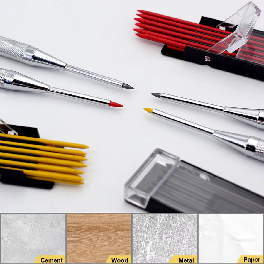 JOMPENS Zimmermannsmarkierungsstift-Set für Metall und Holz in Blau mit 2,0 mm Minen-Nachfüllung und Bleistiftspitzer - Bild 2