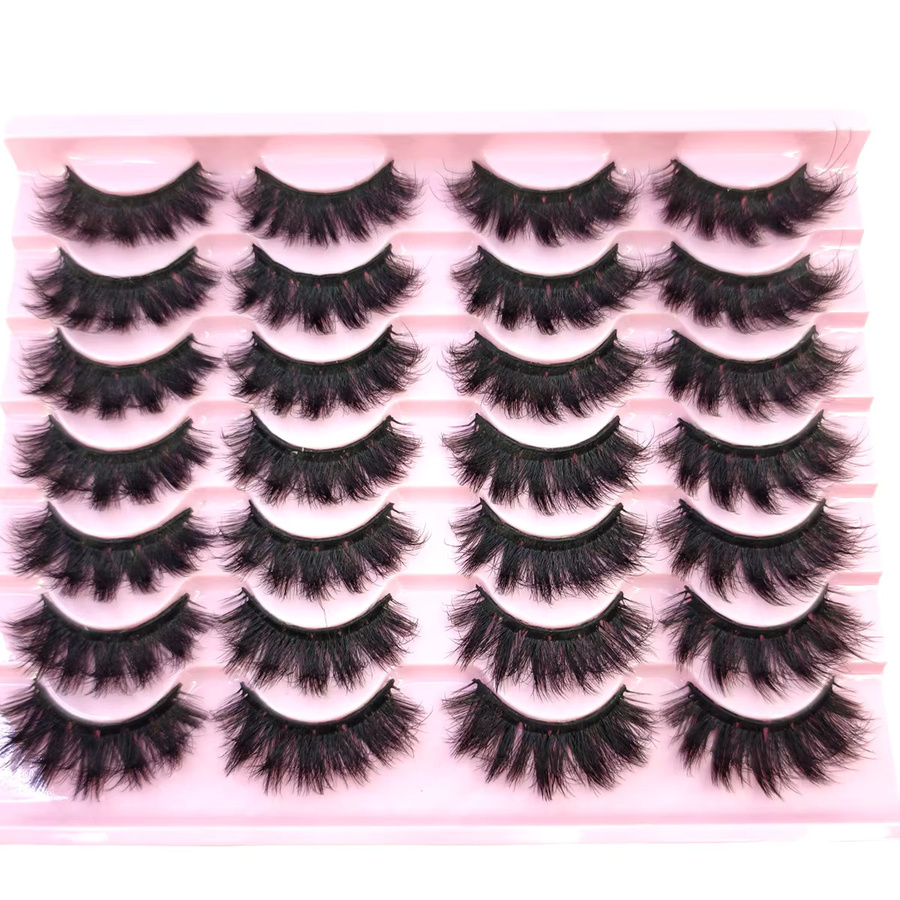 3D Faux Nerz Falsche Wimpern, Black, 14 Paar, Natürlich, Unisex - Bild 3