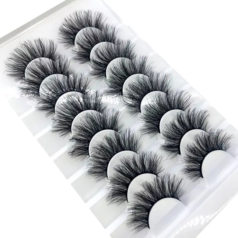 AMSDCN 3D Falsche Wimpern, 8 Paar, Natürlich, Unisex - Bild 2