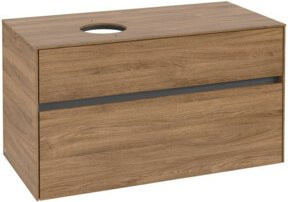 Villeroy & Boch Waschtischunterschrank Collaro in Kansas Oak, Wandhängend, Braun, B: 100 cm, H: 54,8 cm, T: 50 cm - Bild 1