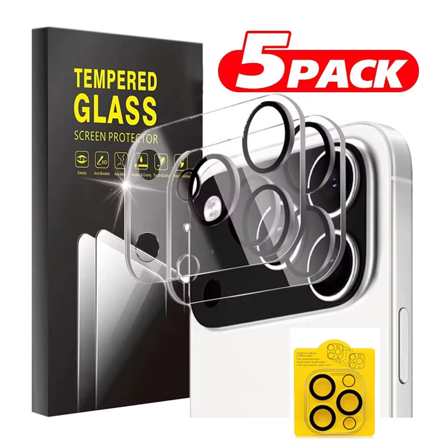 5er Set Kamera-Schutzglas für Apple iPhone 11 bis iPhone 17 Pro Max, schwarze Kreis-Objektivschutzfolien für die Rückkamera - Bild 6