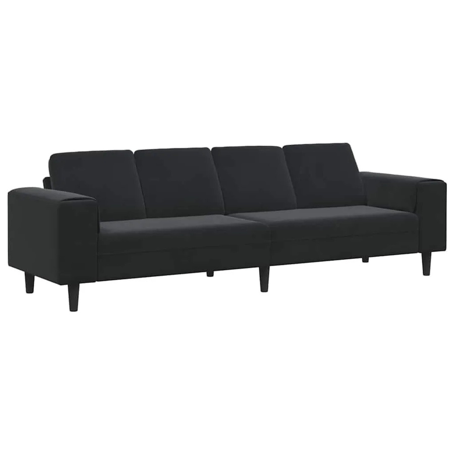 vidaXL Wohnzimmer Couch in Schwarz, modernes Polstersofa mit Stoffbezug, B/T/H: 250 x 77 x 76 cm - Bild 2