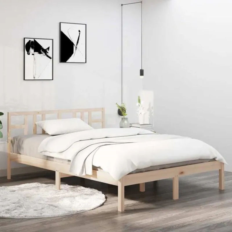 Massivholzbett Vidaxl aus Kiefer in Braun, Skandinavischer Stil, B/T: 120 x 200 cm - Bild 1