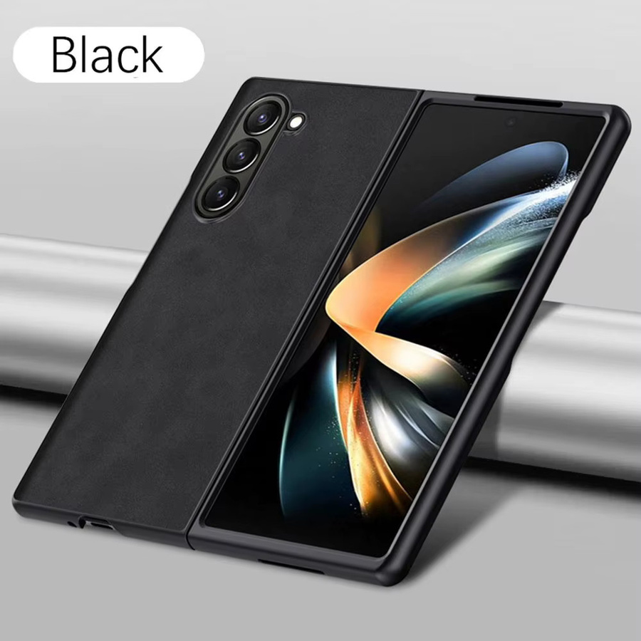 Business Lederhülle für Samsung Galaxy Z Fold 3 4 5 6 7 5G mit harter PC-Rückseite in Blau - Bild 2