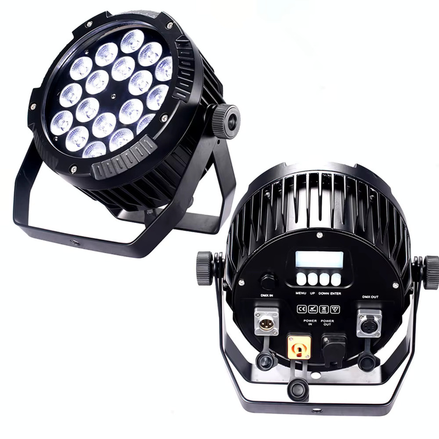 HYULIGHTS RGBWA/VU 6in1 LED Outdoor Bühnenlicht, IP65 Wasserdicht, Aluminium, Schwarz, DMX512 Steuerung für professionelle DJ-Einsätze - Bild 6
