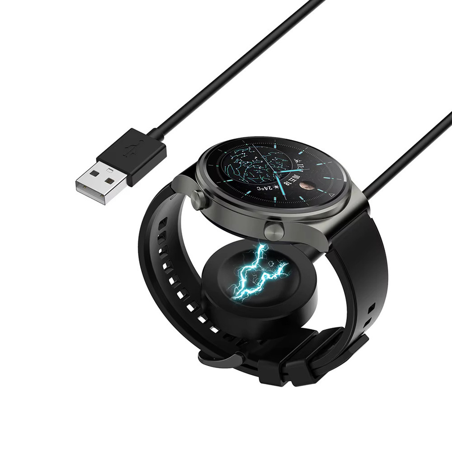 Hujerl USB-Ladekabel für Huawei Smartwatch GT5 GT4 46mm/41mm, GT4 Pro, Watch 4/4 Pro, GT2 Pro, Farben: Weiß/Schwarz - Bild 2