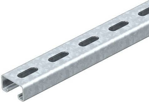 OBO Bettermann Profilschiene aus Metall in Silber, L: 200 cm, B: 4,1 cm, H: 2,1 cm - Bild 1