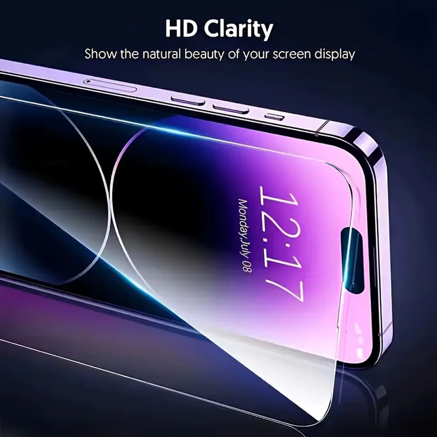 9D Vollflächiger Displayschutz aus gehärtetem Glas für Apple iPhone 17 17e 16 15 14 Pro Max 13 12 11 Pro X XR, transparent, 2-4 Stück - Bild 3