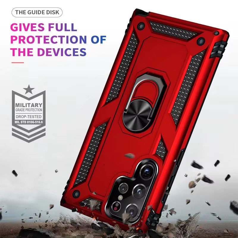Robuste stoßfeste Panzerhülle für Samsung Galaxy S26 S25 S24 S23 S22 Ultra Plus A56 A55 A36 A26 A17 A16 mit Stoßfängern und Ringabdeckung in Schwarz - Bild 4