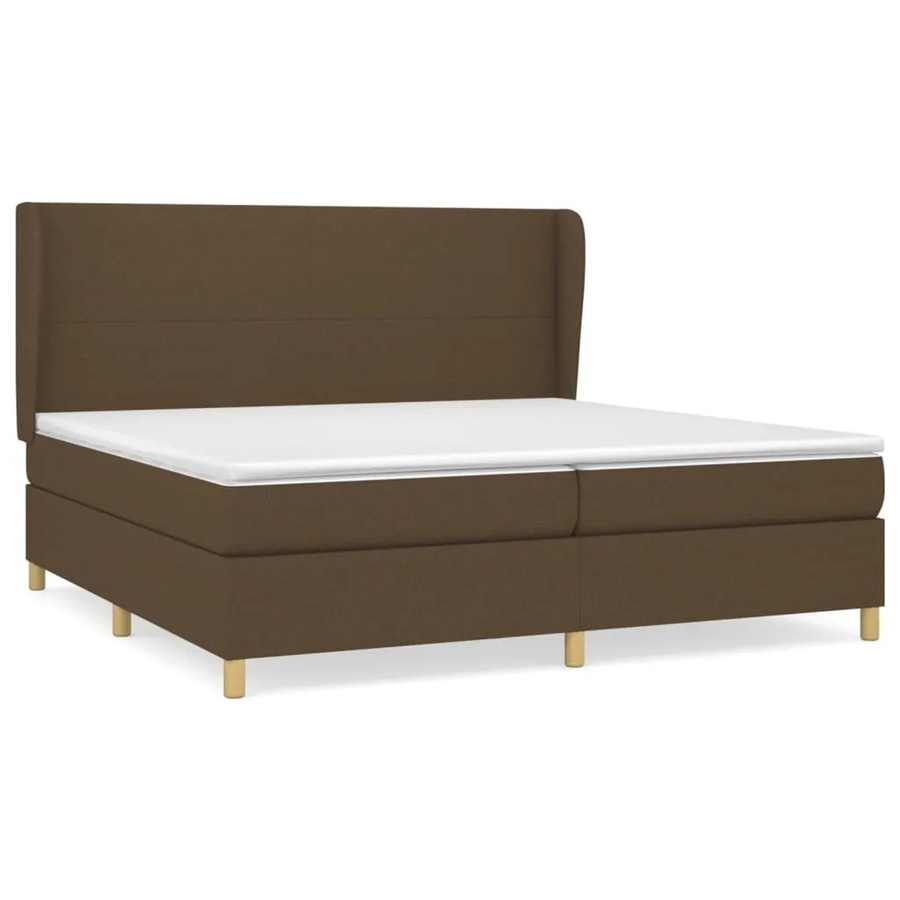 vidaXL Boxspringbett mit Matratze Dunkelbraun Hybrid-Design mit Taschenfederkern B/T/H: 200 x 200 x 118 cm - Bild 2