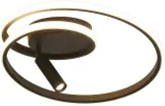 NETTLIFE LED Deckenleuchte aus Metall in Schwarz mit Fernbedienung, modernes Ring-Design - Bild 1
