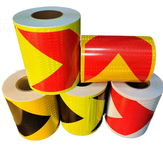 Reflektierende Warnaufkleber mit Pfeil von Satop Cinta, wasserdicht und selbstklebend, Farbe: Rot, Breite: 20,32 cm, Länge: 4,88 m - Bild 1