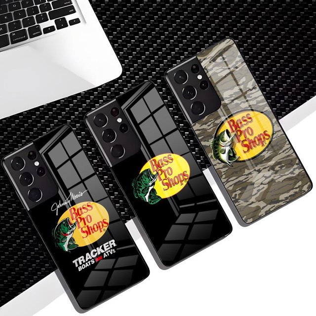 B-Bass-Pro-S-shops Handyhülle mit Glasabdeckung für Samsung Galaxy S26 S25 S24 S23 S22 Ultra Plus A57 A37 A17 A56 5G in Schwarz - Bild 1