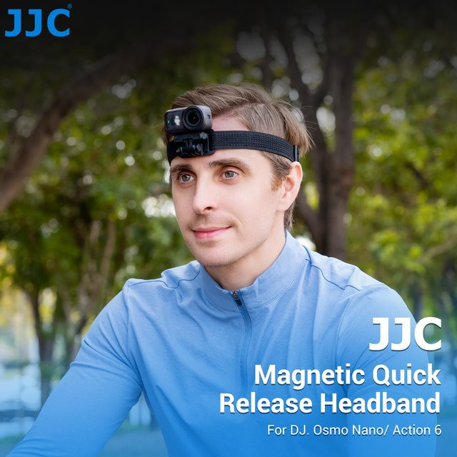 JJC Magnetisches Kopfband für DJI Osmo Nano Action Camera, Verstellbarer POV-Halter mit Schnellverschluss, Schwarz - Bild 1