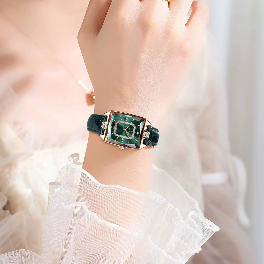 POEDAGAR Armbanduhr, Quarz, Leder, Damen - Bild 5