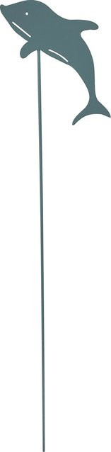 Delfin Metallstecker in Hellblau, Höhe: 72 cm - Bild 1