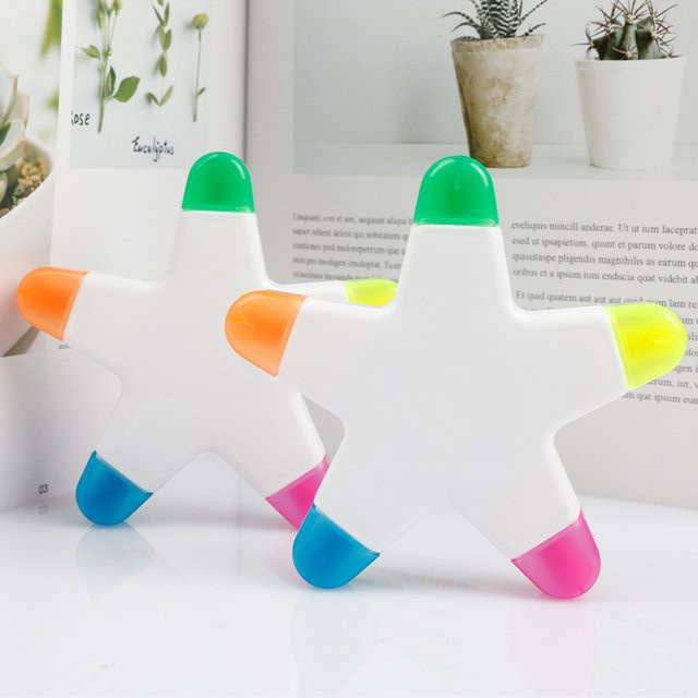 Sternförmige Textmarker Set mit 5 hellen Farben für Journal, Planer und Malbücher - Bild 1