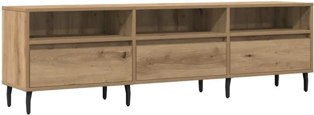 vidaXL TV-Schrank Artisan-Eiche in Braun aus Holzwerkstoff und Eisen, B/T/H: 150 x 30 x 44,5 cm - Bild 1