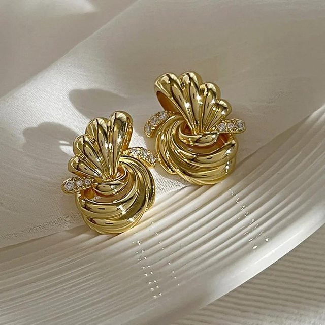 YIRAN Jewelry Ohrstecker, Kupfer, Gold, Zirkonia, Damen - Bild 1