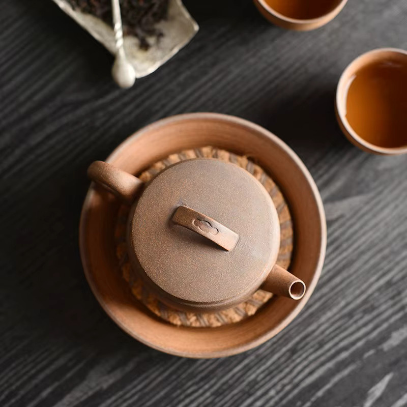 JIANGXINSHE Teekanne aus Keramik im japanischen Retro-Stil, Braun, 145 ml - Bild 4