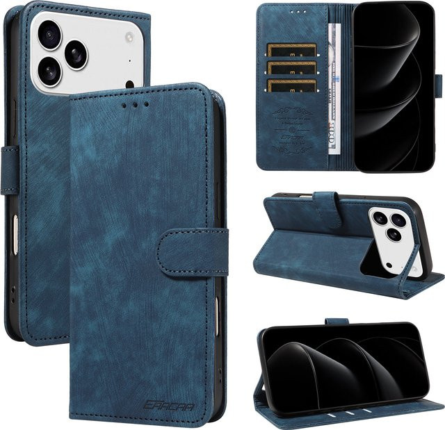 EAACAA TPU-Leder-Handyhülle mit Kartensteckplatz und Ständer für Samsung Galaxy A05 A06 A16 A26 A25 A35 A36 A54 A56 in Blau und Grün - Bild 1