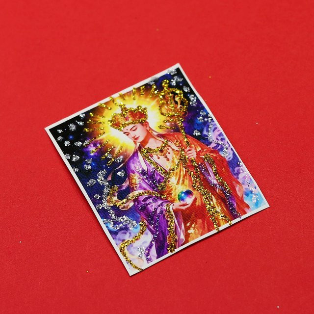 Thangka-Anhänger Ksitigarbha Bodhisattva, Gold, Damen - Bild 1