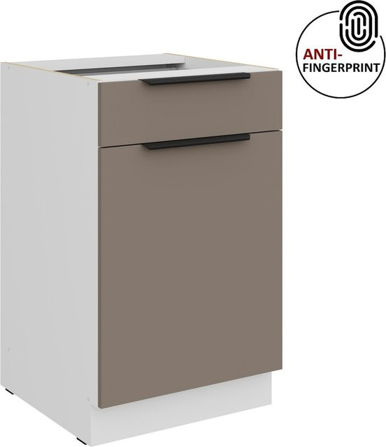 Küchenunterschrank ARIA in Sandgrau matt mit Anti-Fingerprint-Beschichtung, Breite: 50 cm - Bild 1