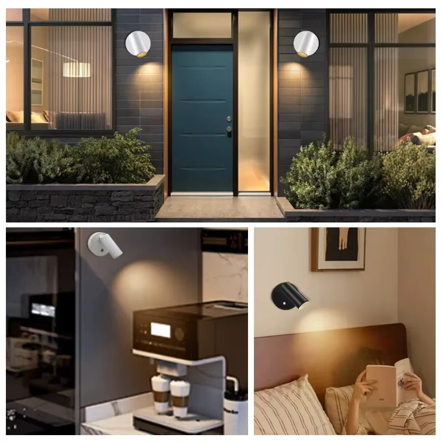 GGBEE LED Wandleuchte Weiß, magnetisch und wiederaufladbar, dimmbare Touch-Nachtlicht mit 360 Grad Rotation für Schlafzimmer und Nachttisch - Bild 4