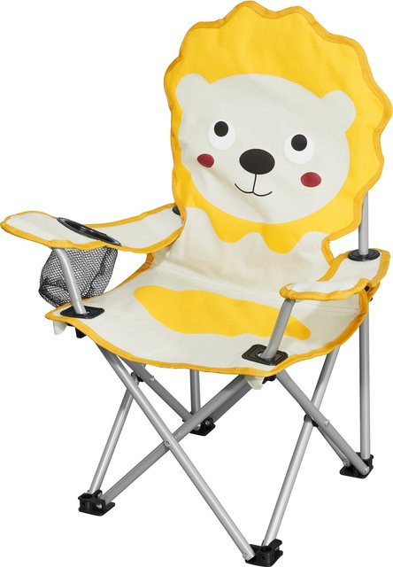 CRIVIT Kinder Campingstuhl Löwe mit Armlehnen aus Polyester und pulverbeschichtetem Stahl, B/T/H: 52 x 60 x 50 cm - Bild 1