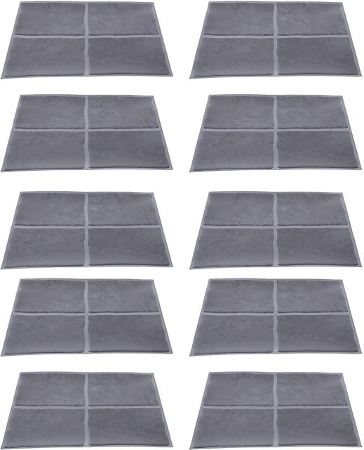 Fishine Selbstklebende Rückwandfliesen im Fliesenlook, 10 Stück, Schwarz/Grau, 6x6 Zoll - Bild 1