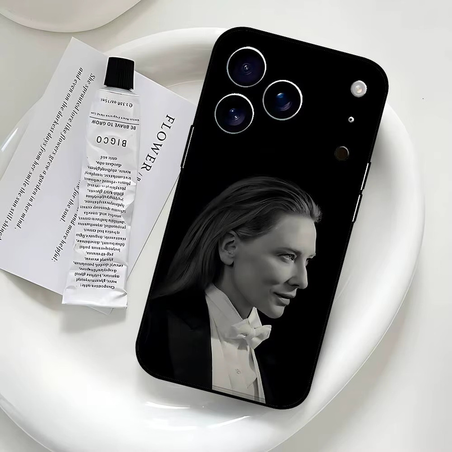 C-Cate B-Blanchett Handyhülle für iPhone 15, 16, 17 Pro Max und Plus in Schwarz - Bild 3