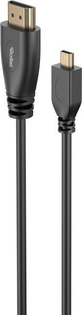 Rollei Micro HDMI auf HDMI Kabel in Schwarz, 4K (30 Hz), Länge: 1,8 m - Bild 1