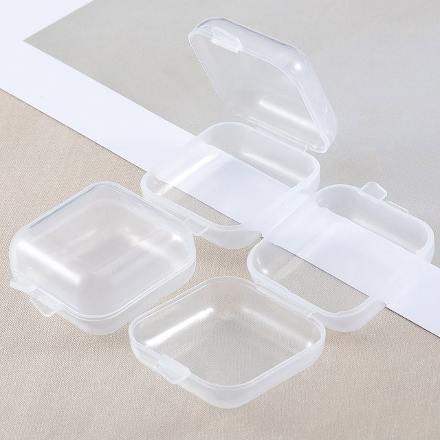 Ailimi Mini Kunststoff Box Transparent, 20er Set, B/T/H: 3,4 x 3,4 x 2 cm für Schmuck und Perlen - Bild 1