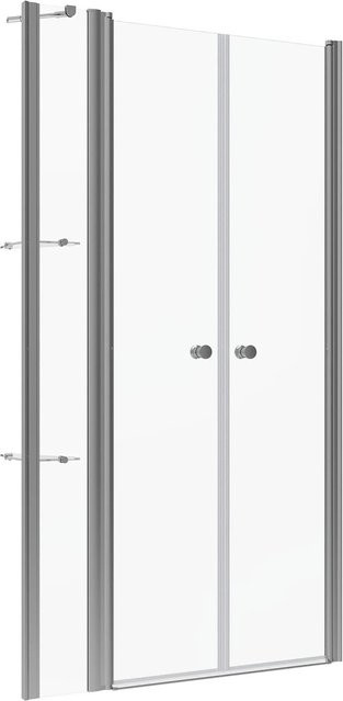 Aquabatos Nischentür mit Pendelsystem, Duschabtrennung aus Einscheibensicherheitsglas mit Nano Beschichtung, Farbe: Transparent, B: 130 cm, H: 197 cm, Glasstärke: 6 mm - Bild 1