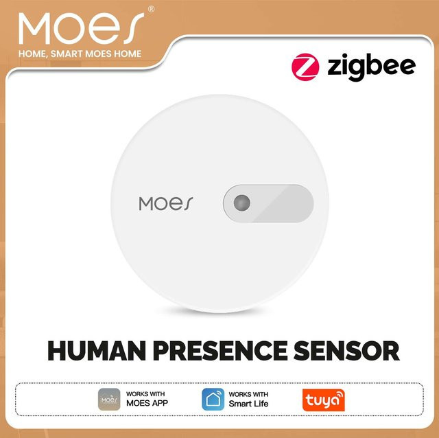 MOES Tuya ZigBee Human Presence Sensor Radar Wave Detector für Home Security in Weiß - Bild 1