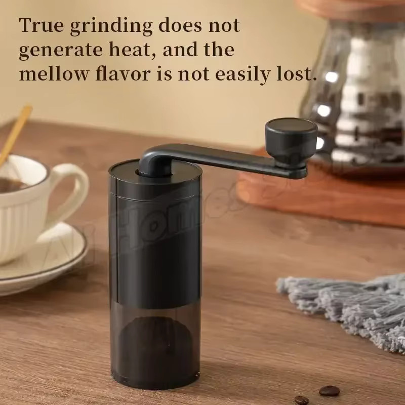 Manuelle XMSJ Kaffeemühle mit verstellbarem Keramikmahlwerk und Doppel-Handkurbel für Kaffeebohnen in Schwarz oder Weiß - Bild 3