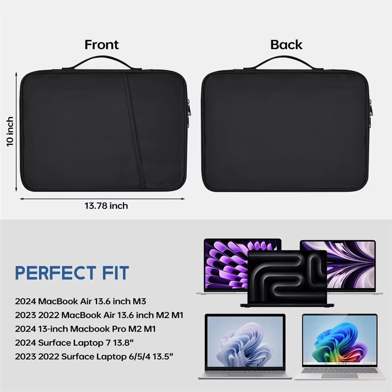 Wasserdichte und stoßfeste Laptop-Hülle für Apple MacBook Air und Pro (13, 15 und 16 Zoll) in Schwarz - Bild 5