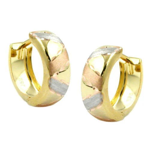 SIGO Creolen 375 Gold, tricolor, Diamant, Unisex - Bild 1
