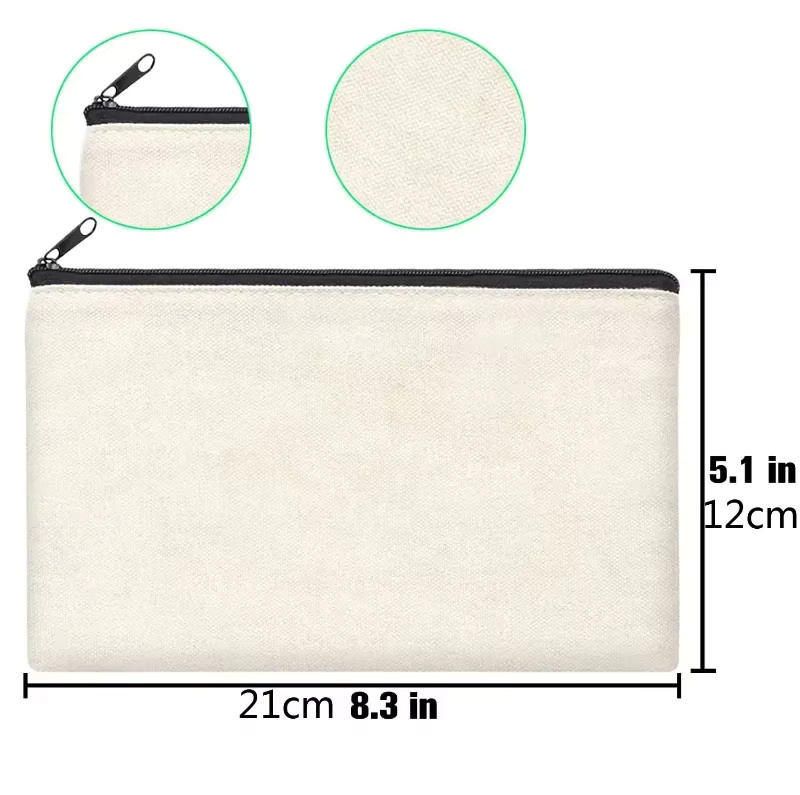 DIY Leinwand Reißverschluss Beutel für Handwerk und Schule in Schwarz und Weiß - Bild 1