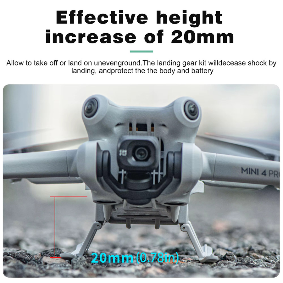 STARTRC Erhöhtes Klappstativ Fahrwerk für DJI Mini4 Pro als Anti-Fall-Puffer Trainingsrahmen in Grau - Bild 4